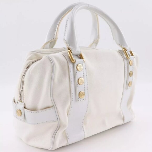 CELINE Mini Boston Handbag 2004 Athens Olympics Limited White Nylon canvas... - Picture 2 of 12